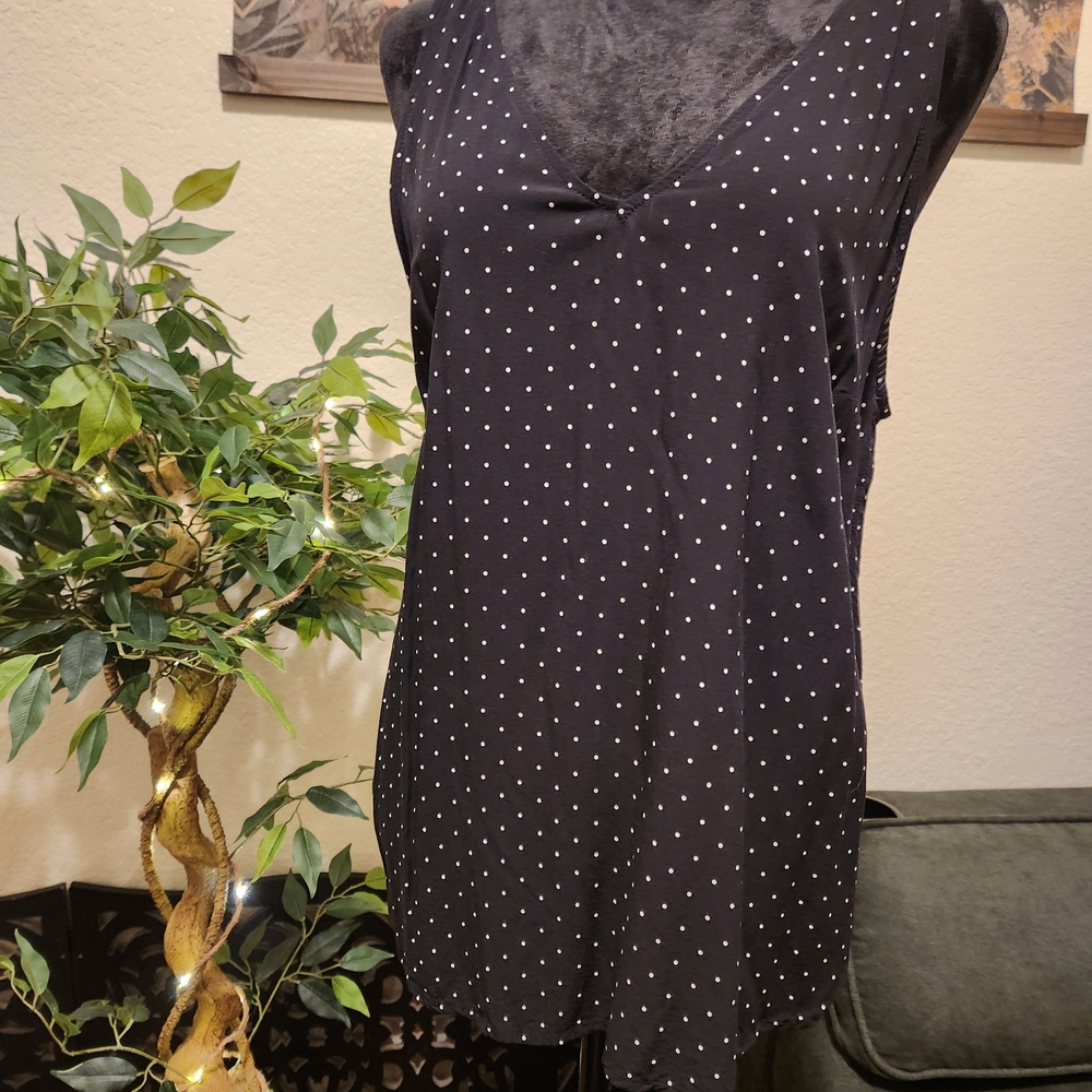 Old Navy Black Polka Dot Tank Top